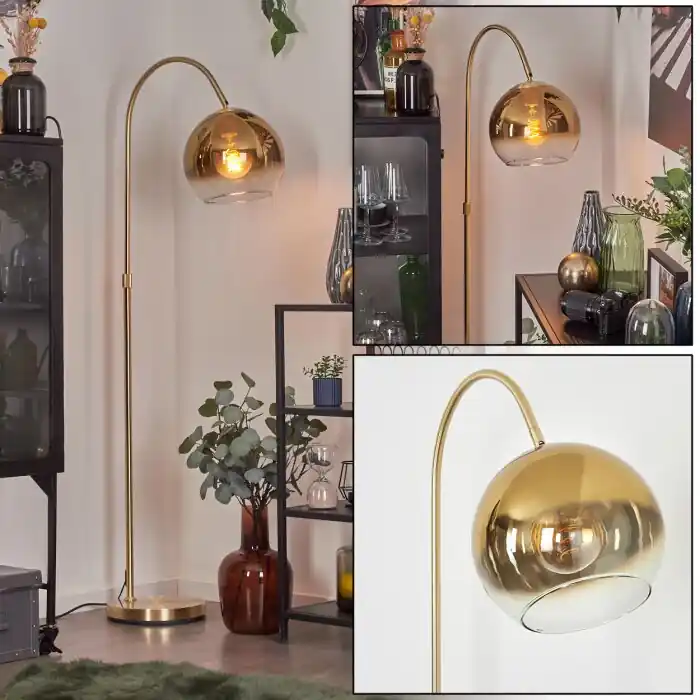 Koyoto Kogellampje, Staande lamp, Booglampen Messing, 1-licht Beperkte Voorraad