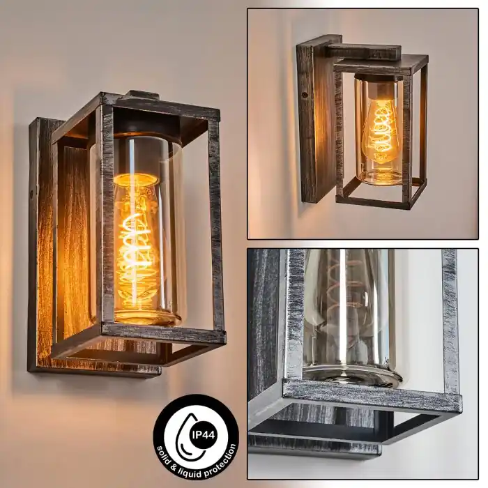 Portalis Wandlamp voor buiten Zwart, Zilver, 1-licht Speciale Aanbieding