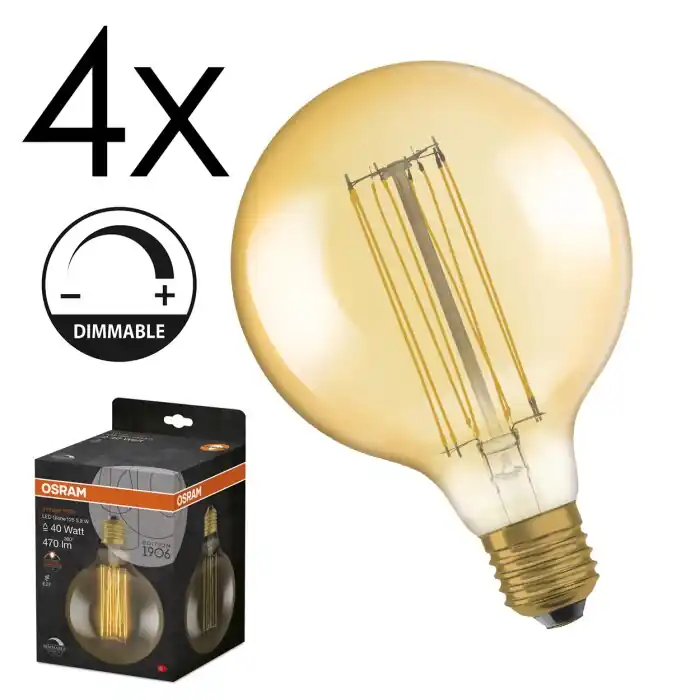 E27 LED 5.8 Watt warm wit dimbaar 470 Lumen Merkproduct