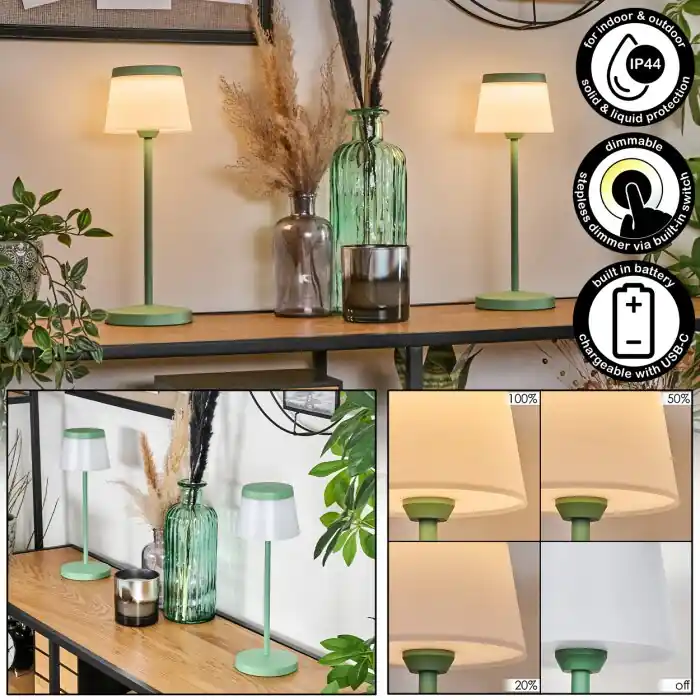 Dagaanbieding Algeraz Buiten tafellamp, Tafellamp LED Groen, 1-licht