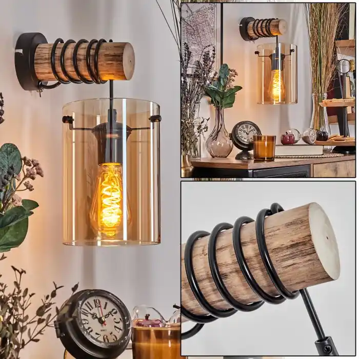 Hoge Kwaliteit Parane Wandlamp Natuurlijke kleuren, Zwart, 1-licht