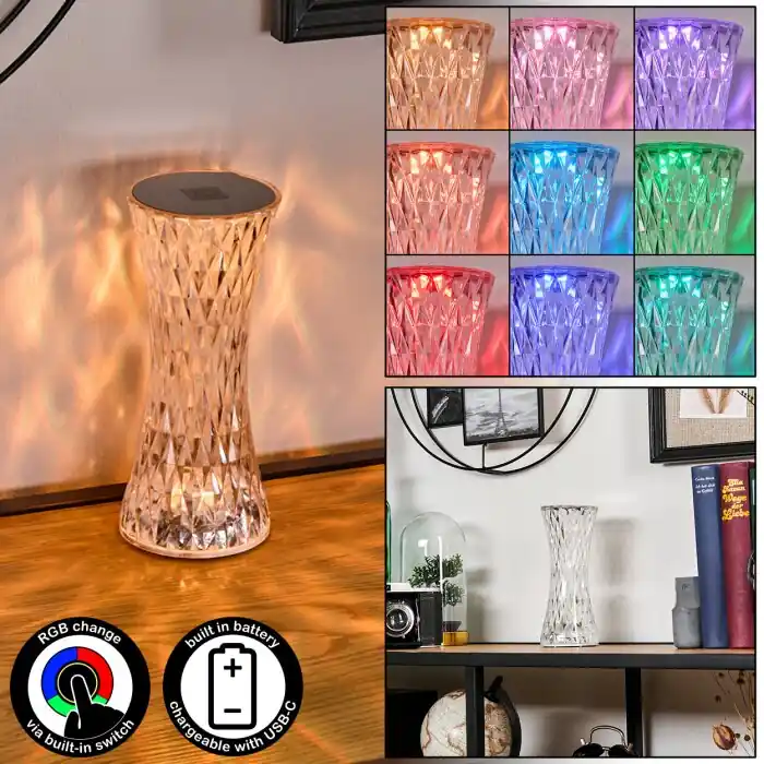 Favoriet Paddestoel lamp Balsa Tafellamp LED Transparant, Helder, 1-licht, Kleurwisselaar