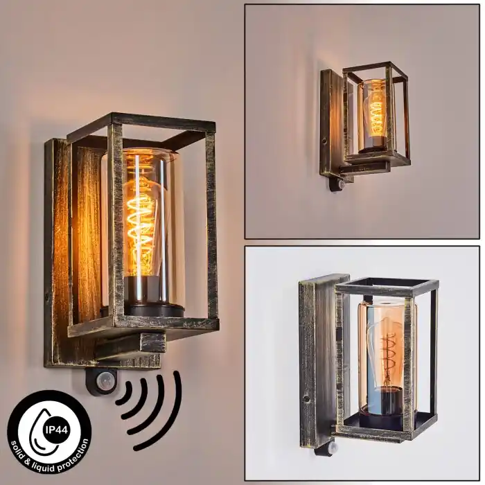 Veilige Betaling Portalis Wandlamp voor buiten Goud, Zwart, 1-licht