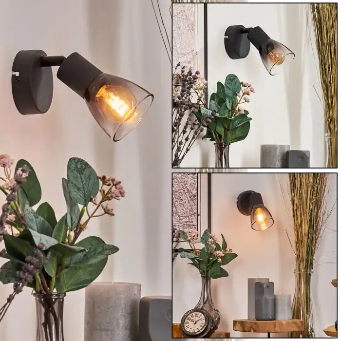 Medelim Wandlamp, Muurspot Duidelijk, Rookkleurig, 1-licht Populair