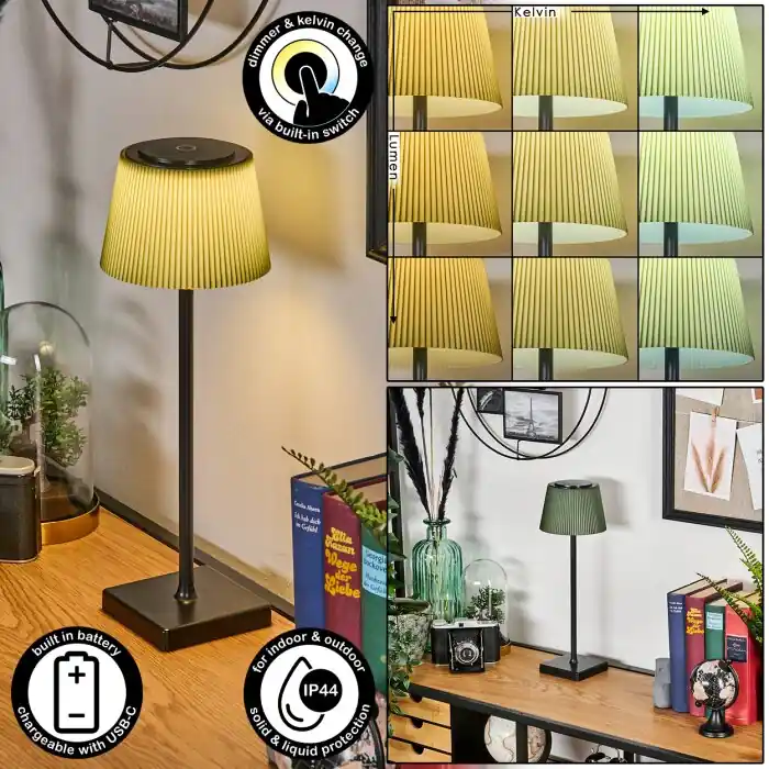 Actieprijs Longchamps Buiten tafellamp, Tafellamp LED Bruin, Groen, 1-licht