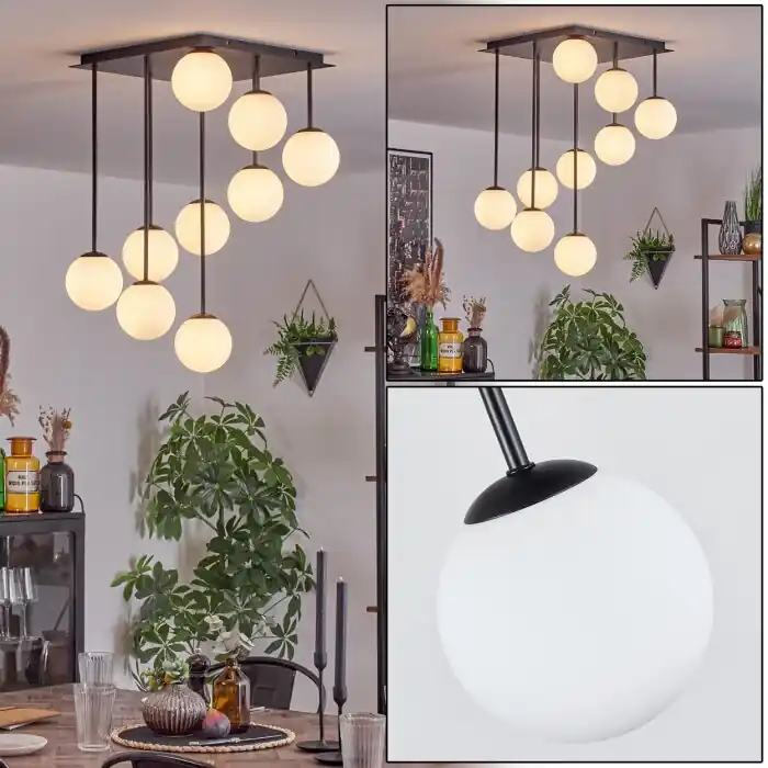 Chehalis Plafondlamp, Kogellampje Wit, 9-lichts Weekendaanbieding