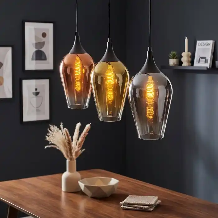 Op = Op Ladrongueira Hanglamp Chroom, Goud, Duidelijk, Koperkleurig, Rookkleurig, 3-lichts