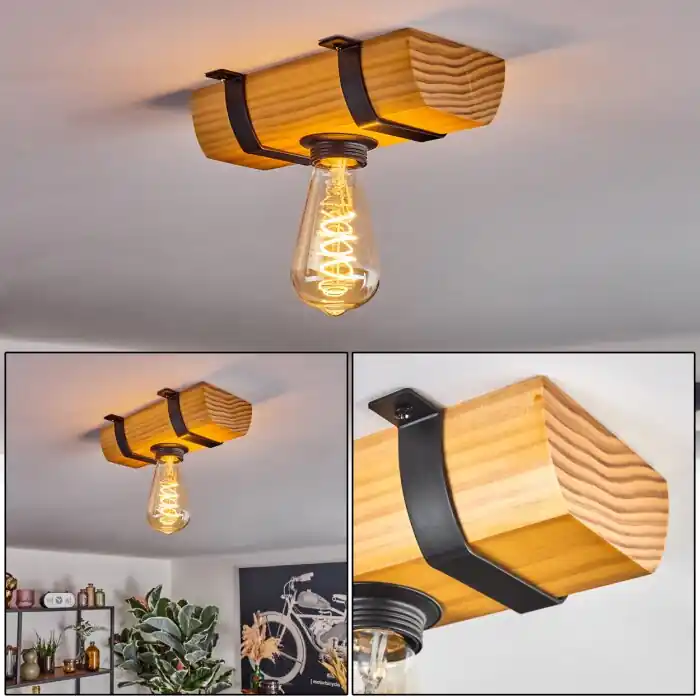 Direct Verzonden Skads Plafondlamp, Plafondspot Natuurlijke kleuren, Zwart, 1-licht