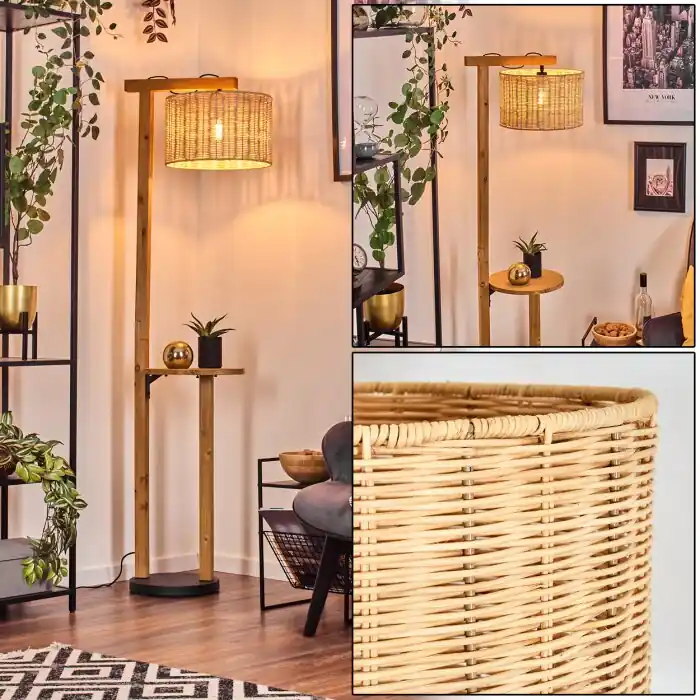 Almogarve Staande lamp Natuurlijke kleuren, Zwart, 1-licht Beperkt Aanbod