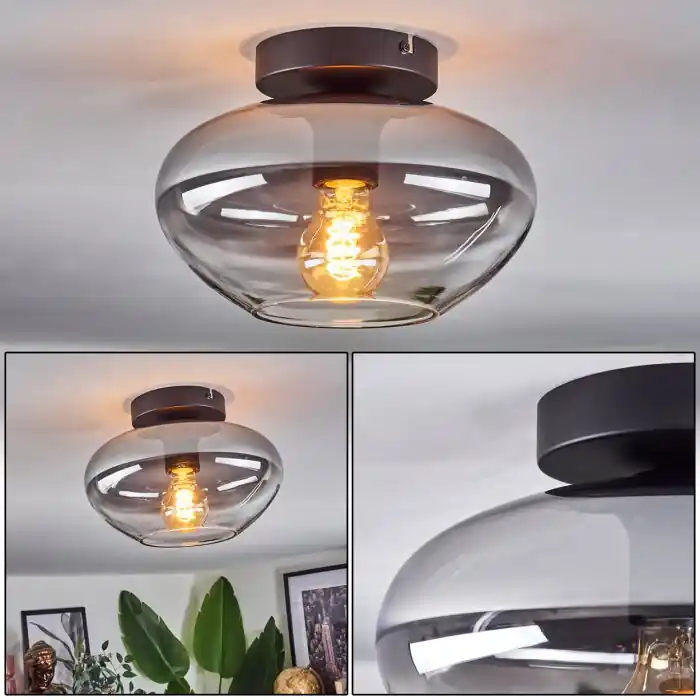 Mertola Plafondlamp Chroom, Rookkleurig, 1-licht Koop Online