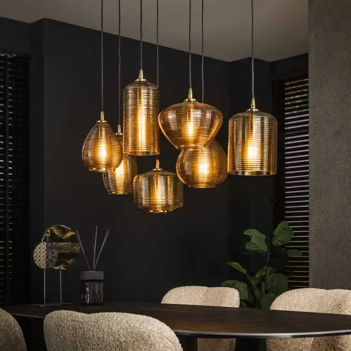 Pendelleuchte Hanglamp Antraciet, 7-lichts Weekendaanbieding
