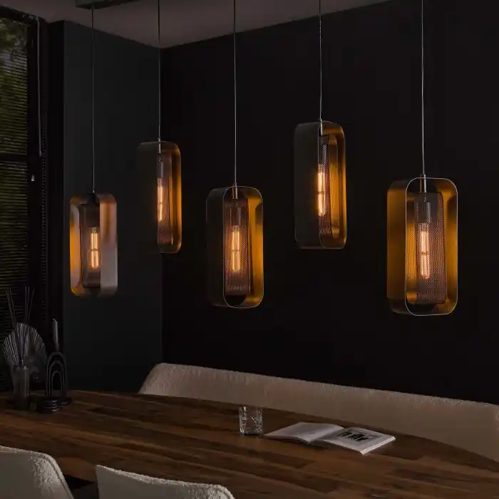 Direct Verzonden Pendelleuchte Hanglamp Antraciet, 5-lichts