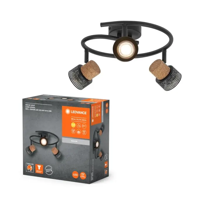 Veilige Betaling Ledvance Spot Plafondlamp, Plafondspot LED Zwart, 3-lichts