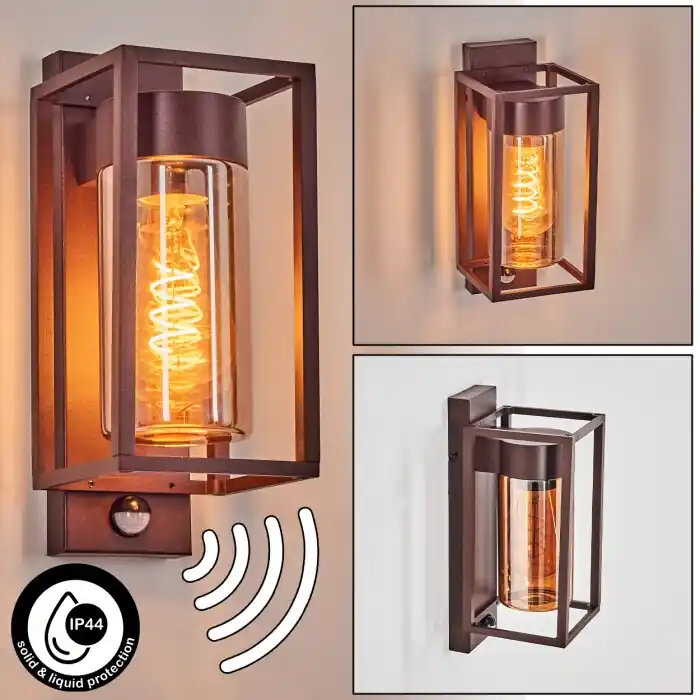 Betaalbaar Boucinho Wandlamp voor buiten Roest, 1-licht, Bewegingsmelder