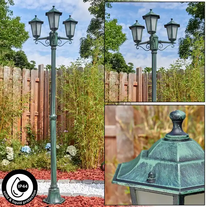 Loria Buitenlicht, Kandelaar, Pad licht Groen, Zwart, 3-lichts Beperkte Voorraad
