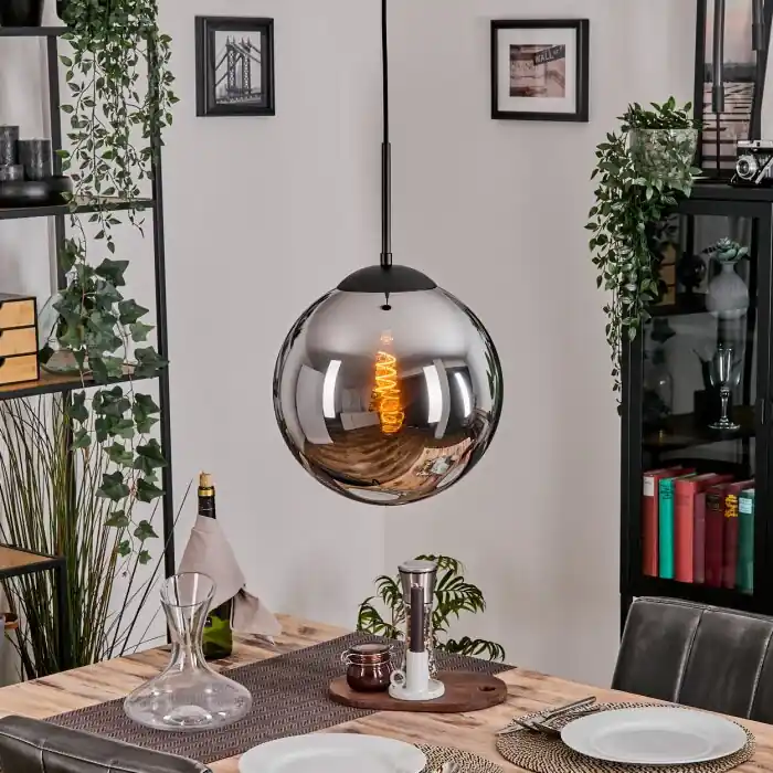 Op = Op Gastor Hanglamp, Kogellampje Chroom, Rookkleurig, 1-licht