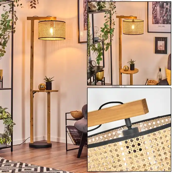 Merkproduct Ramila Staande lamp Natuurlijke kleuren, Zwart, 1-licht