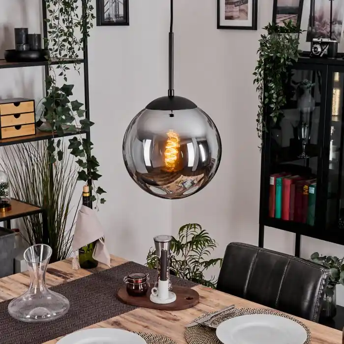 Gastor Hanglamp, Kogellampje 25 cm Rookkleurig, 1-licht Nu Kopen