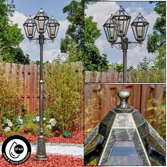 Falfosa Buitenlicht, Kandelaar, Pad licht Goud, Zwart, 3-lichts Exclusieve Aanbieding
