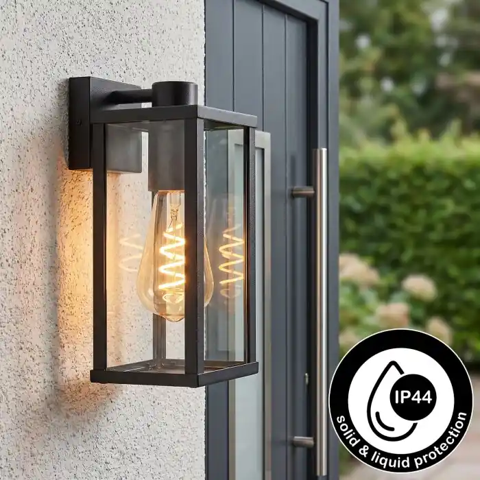 Seizoensaanbieding Tourega Wandlamp voor buiten Zwart, 1-licht, Bewegingsmelder