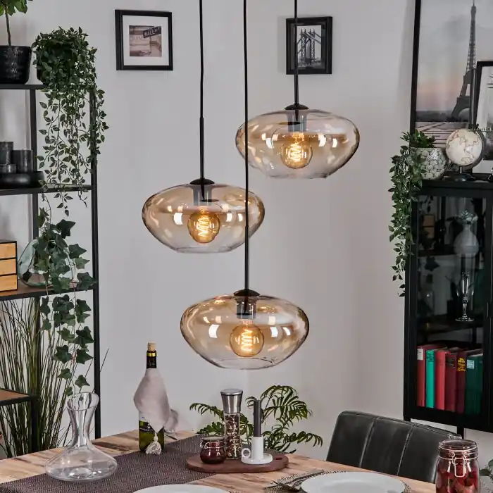 Express Levering Mertola Hanglamp, Kogellampje Zwart, 3-lichts