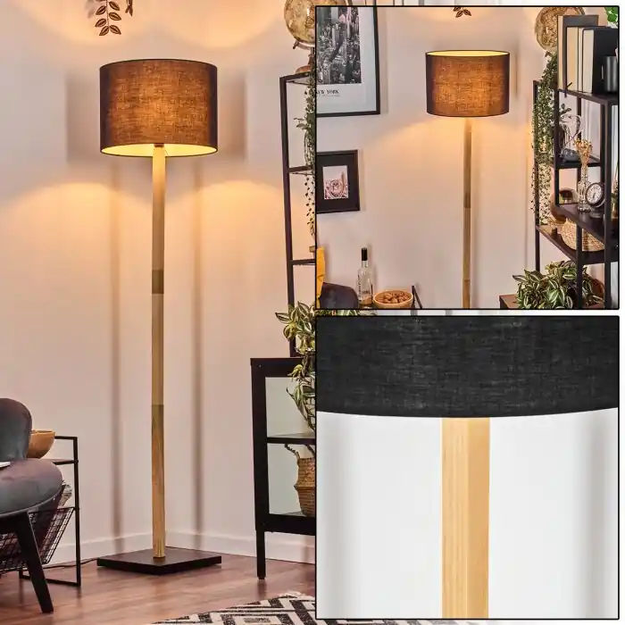 Bassagoda Staande lamp Natuurlijke kleuren, Zwart, 1-licht Hete Deal