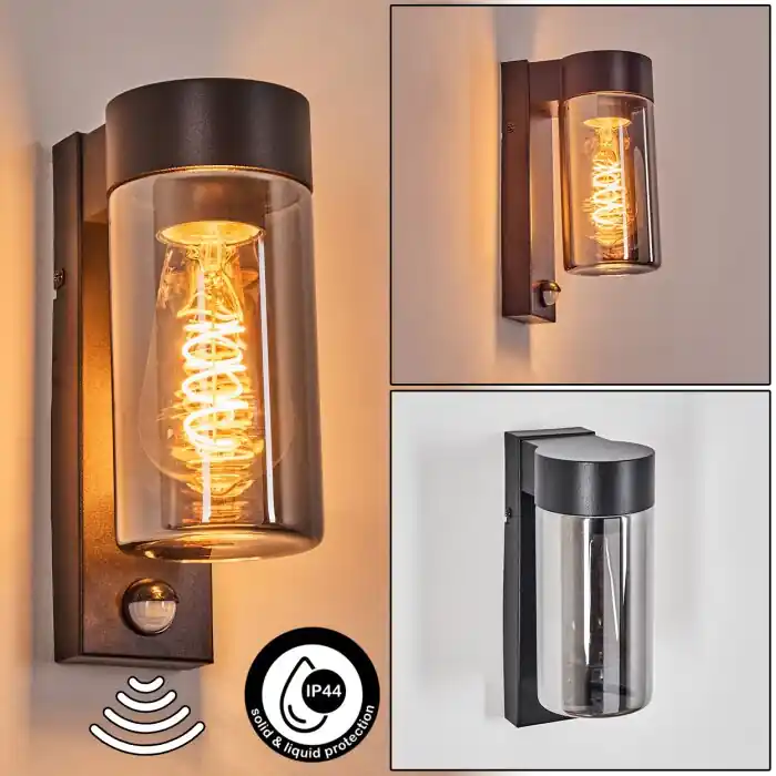 Merkproduct Encoberta Buitenlicht, Wandlamp voor buiten Zwart, 1-licht, Bewegingsmelder