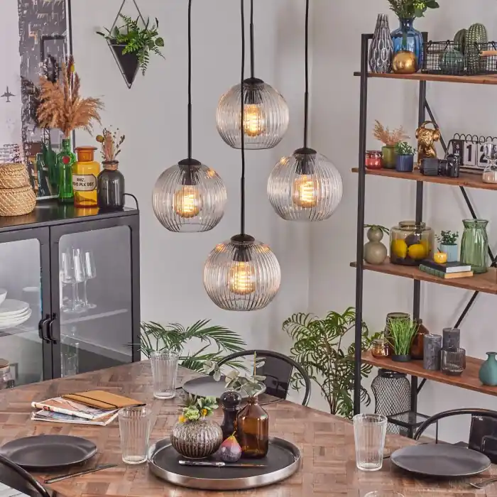 Betrouwbaar Koyoto Hanglamp, Kogellampje 35 cm Duidelijk, 4-lichts