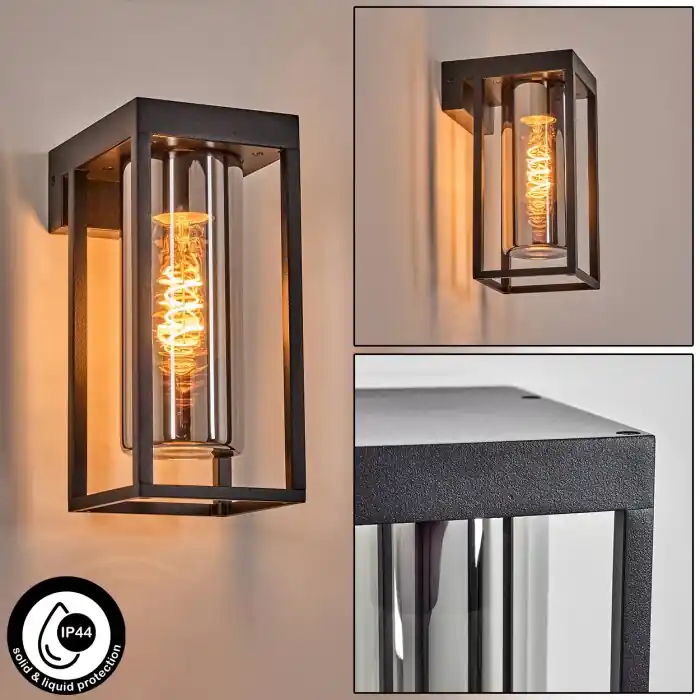 Seizoensaanbieding Lagarelhos Buitenlicht, Wandlamp voor buiten Zwart, 1-licht
