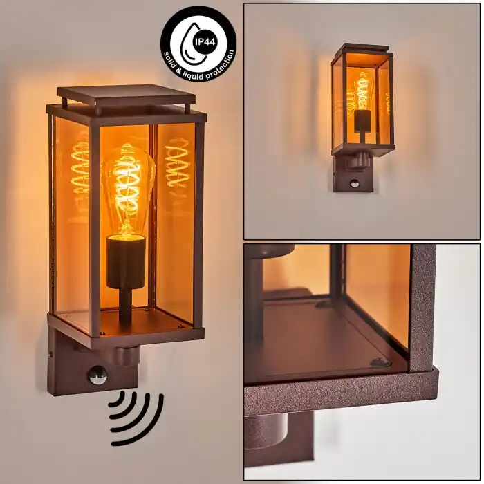 Cadafaes Wandlamp voor buiten Roest, 1-licht, Bewegingsmelder Rechtstreeks Van De Fabrikant