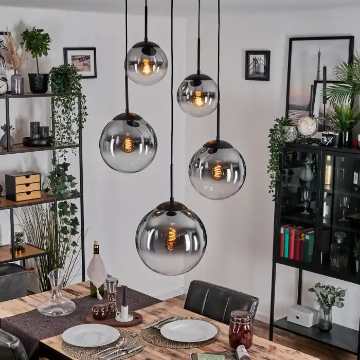 Gastor Hanglamp, Kogellampje 45 cm Zwart, 5-lichts Premium