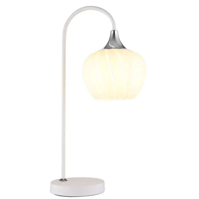Globo Maxy Tafellamp Chroom, Wit, 1-licht Rechtstreeks Van De Fabrikant