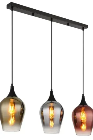 Aanbieding Globo Lavus Hanglamp Zwart, 3-lichts