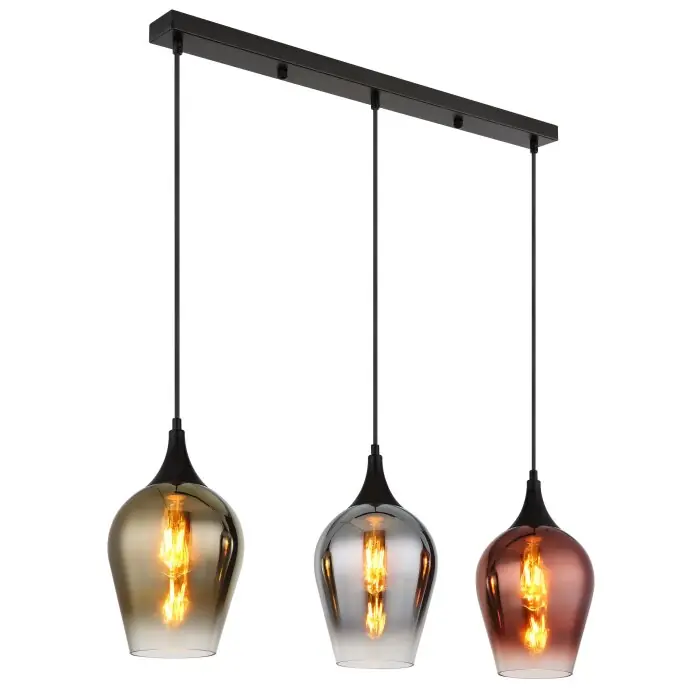 Aanbieding Globo Lavus Hanglamp Zwart, 3-lichts