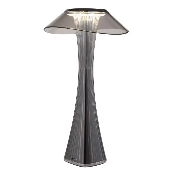 Globo Ambra Tafellamp LED Chroom, Rookkleurig, Zwart, 1-licht Dagaanbieding