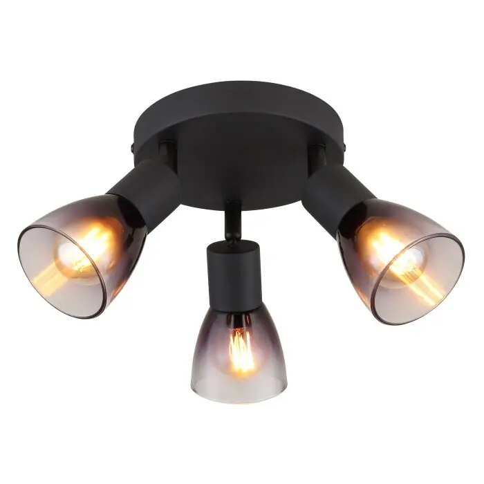 Veilige Betaling Globo Satella Plafondlamp, Plafondspot, Wandlamp, Muurspot Zwart, 3-lichts