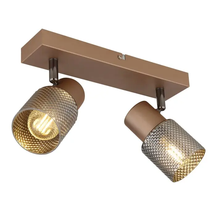 Meest Verkocht Globo Satella Plafondlamp, Plafondspot, Wandlamp, Muurspot Bruin, Chroom, Zwart, 2-lichts