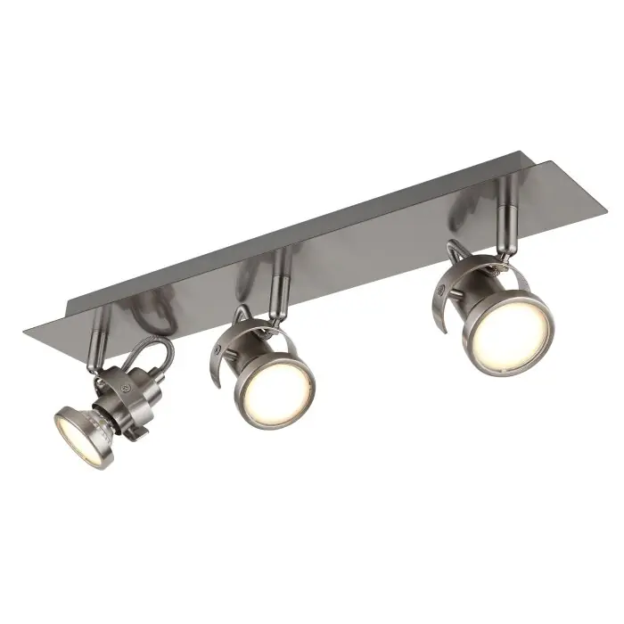 Veilige Betaling Globo Verpax Plafondlamp, Plafondspot, Wandlamp, Muurspot Nikkel mat, 3-lichts