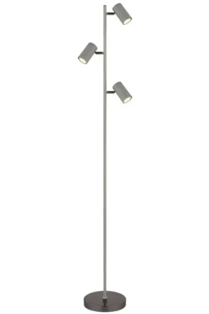 Actieprijs Globo Robby Staande lamp Chroom, Zwart, 3-lichts