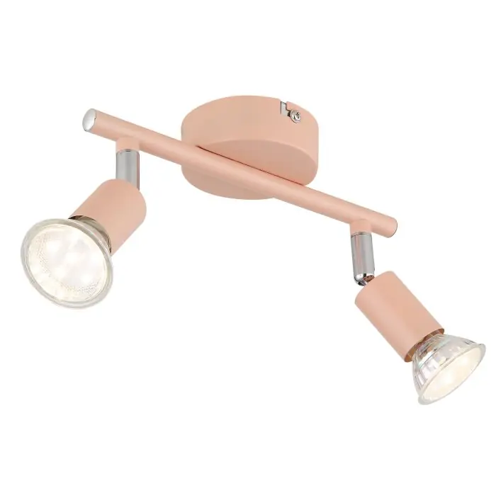 Aanbieding Globo Matrix Plafondlamp, Plafondspot, Wandlamp, Muurspot Roze, 2-lichts
