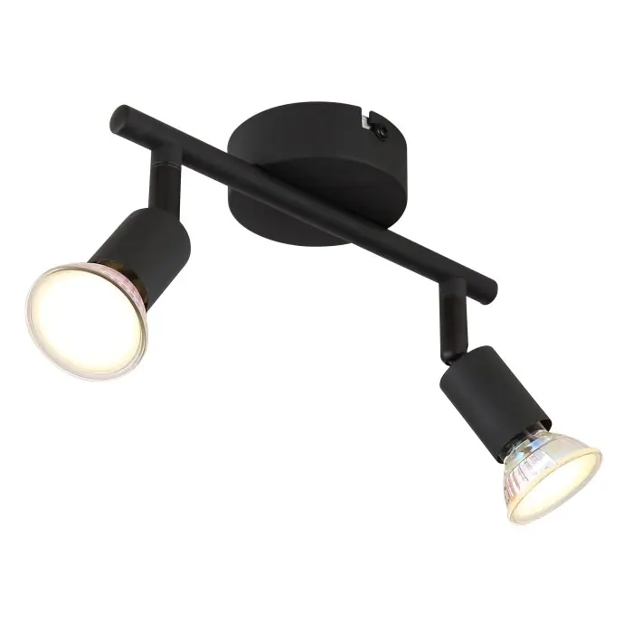 Globo Matrix Plafondlamp, Plafondspot, Wandlamp, Muurspot Zwart, 2-lichts Uitverkoop