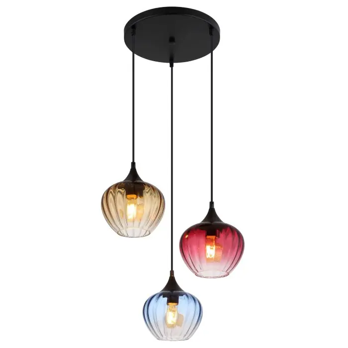 Globo Sander Hanglamp Zwart, 3-lichts Merkproduct