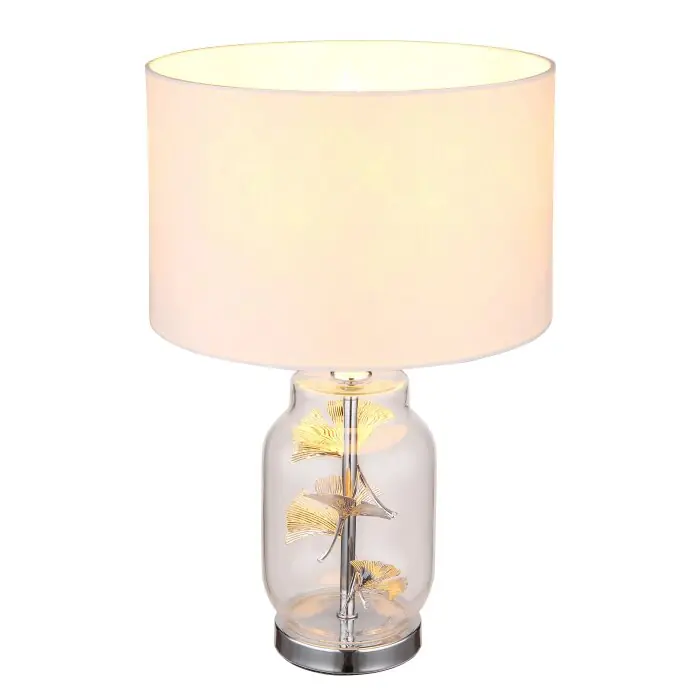 Globo Ginko Tafellamp Chroom, Transparant, Helder, 1-licht Weekendaanbieding