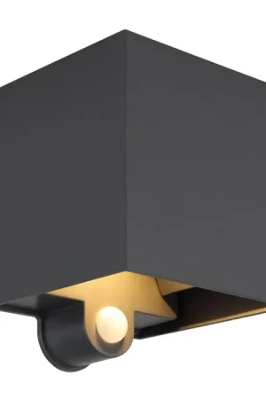 Speciale Aanbieding Globo Veronika Buitenlicht LED Antraciet, Zwart, 2-lichts, Bewegingsmelder