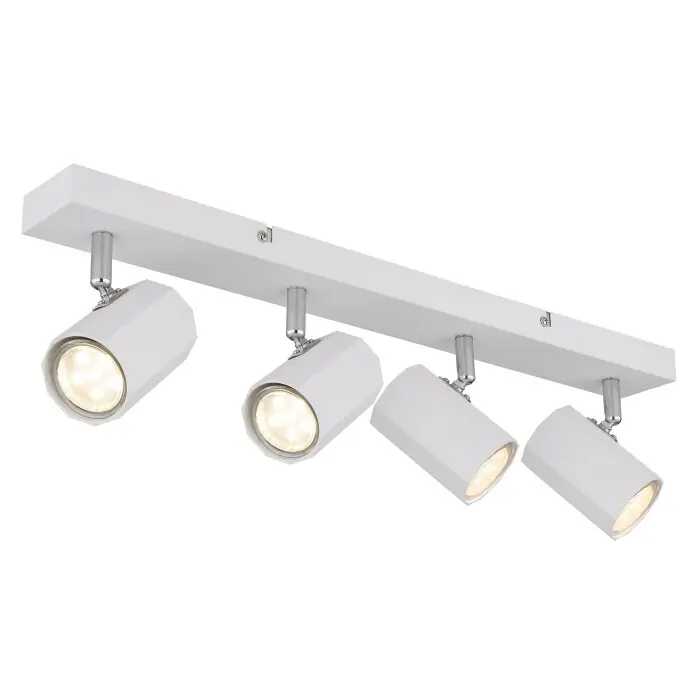 Globo James Plafondlamp, Plafondspot, Wandlamp, Muurspot Wit, 4-lichts Korting