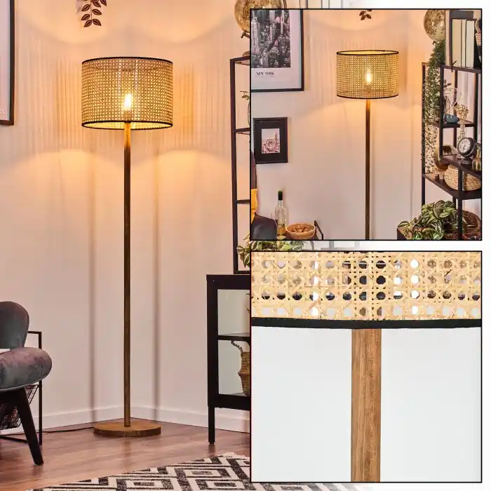 Flitsaanbieding Ramila Staande lamp Natuurlijke kleuren, Zwart, 1-licht