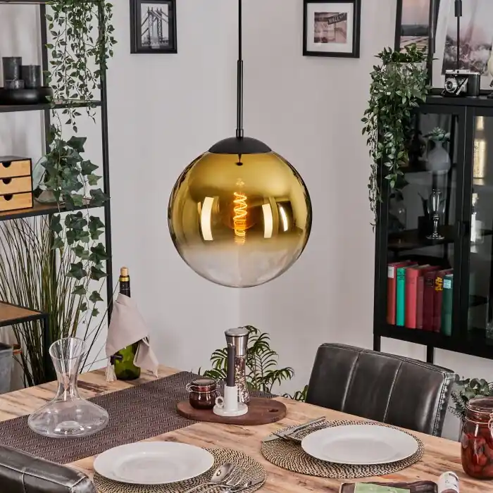 Merkproduct Gastor Hanglamp, Kogellampje 30 cm Goud, Duidelijk, 1-licht
