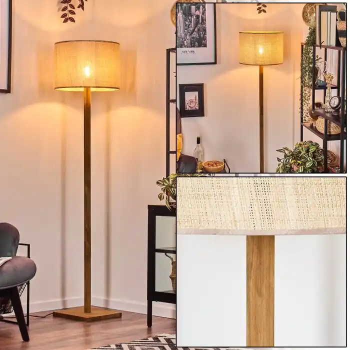 Sabadim Staande lamp Natuurlijke kleuren, Zwart, 1-licht Voordeelprijs