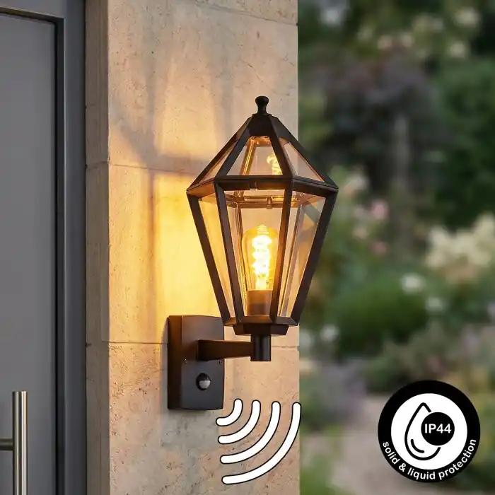 Falfosa Wandlamp voor buiten Zwart, 1-licht, Bewegingsmelder Shop Nu