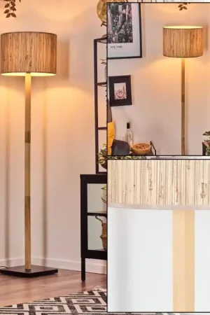Actieprijs Bongal Staande lamp Natuurlijke kleuren, Zwart, 1-licht